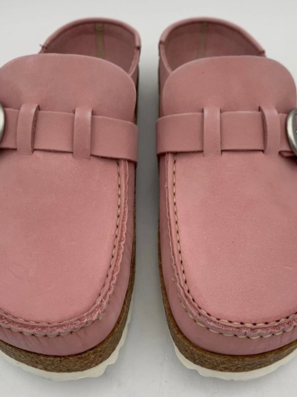 Birkenstock Buckley Soft Pink Nubuck Leather Narrow Width Clogs